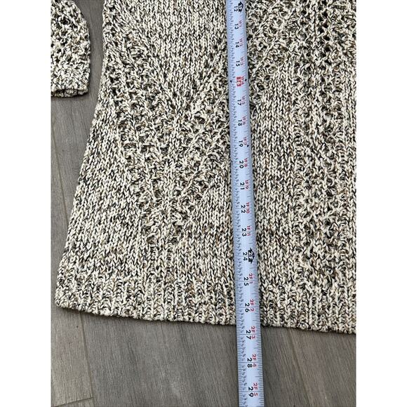 J. Jill Size Medium Marled Knit Cozy Cotton Blend Sweater Neutral Open Knit NWT - Picture 12 of 13